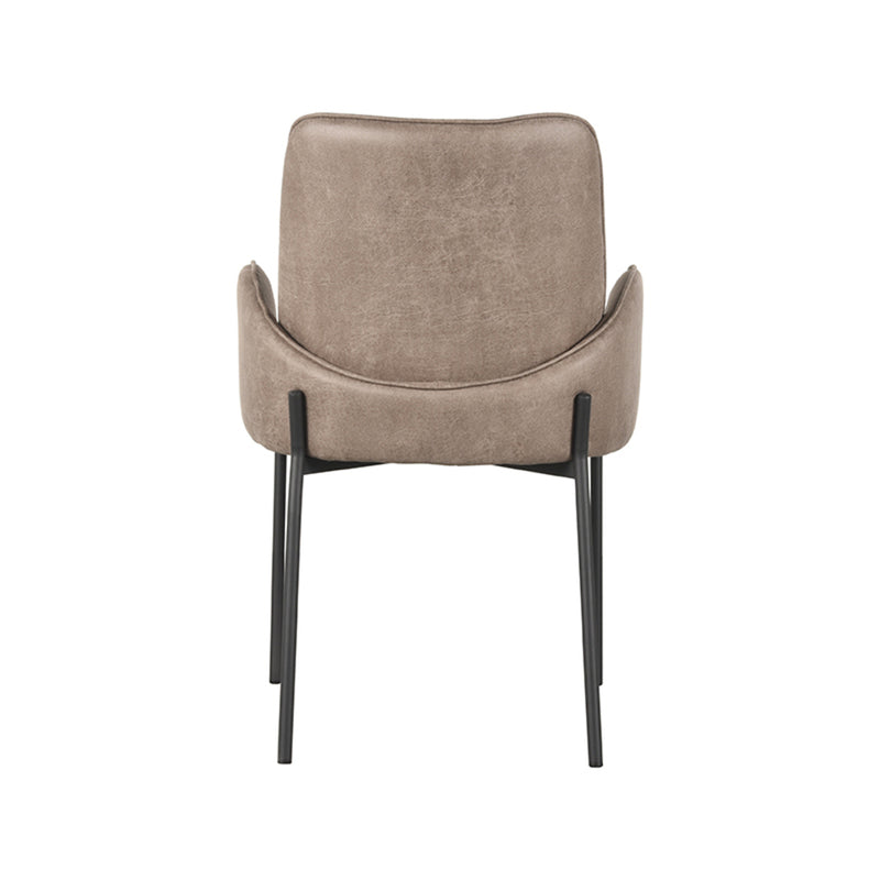 Eetkamerstoel Joni - Taupe - Microfiber