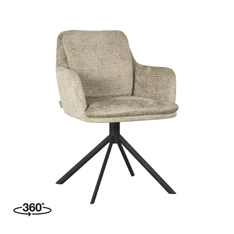 Eetkamerstoel Joy - Beige - Fluweel