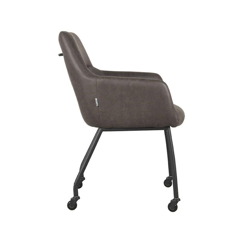 Eetkamerstoel Lenny | Antraciet | Microfiber