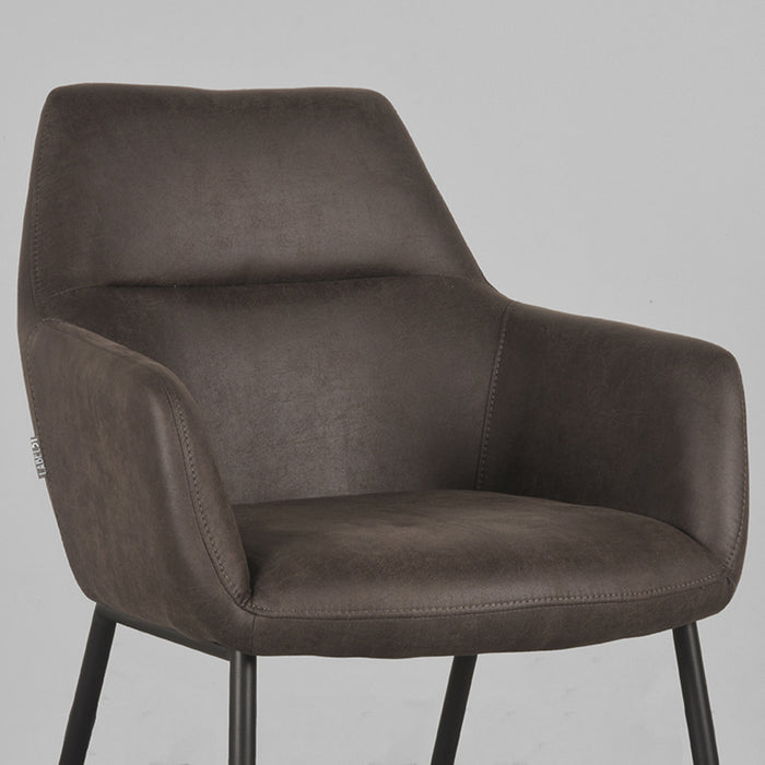 Eetkamerstoel Lenny | Antraciet | Microfiber