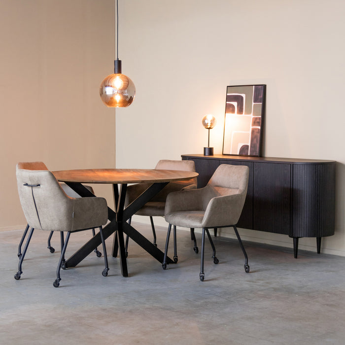 Eetkamerstoel Lenny - Taupe - Microfiber