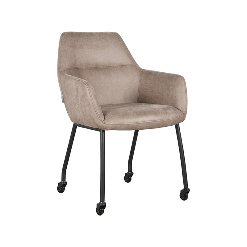 Eetkamerstoel Lenny - Taupe - Microfiber
