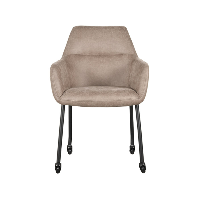 Eetkamerstoel Lenny - Taupe - Microfiber
