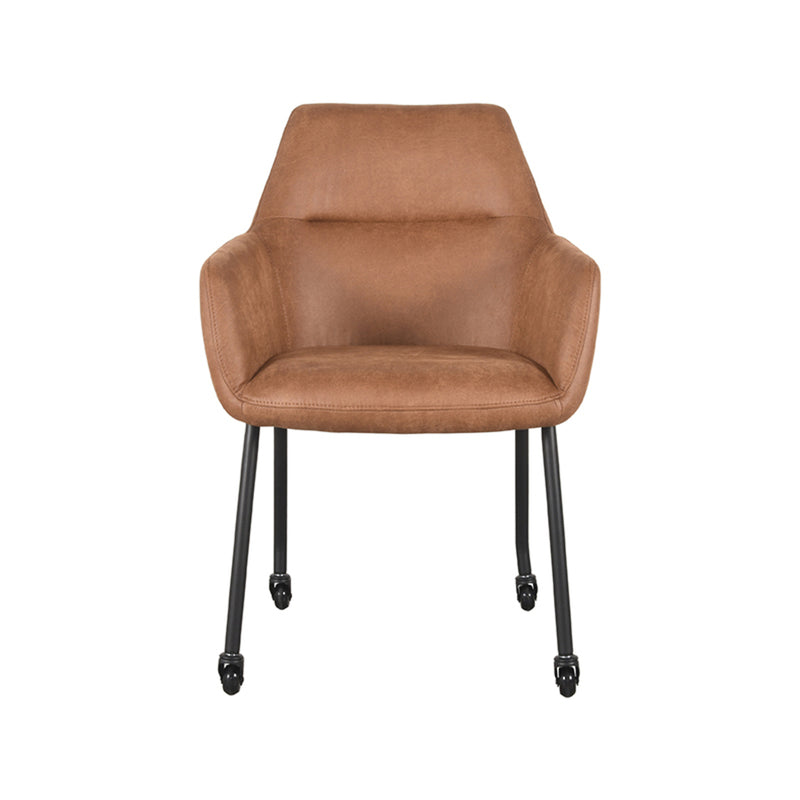 Eetkamerstoel Lenny - Cognac - Microfiber