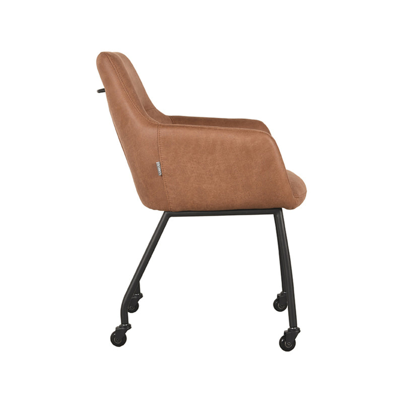 Eetkamerstoel Lenny - Cognac - Microfiber