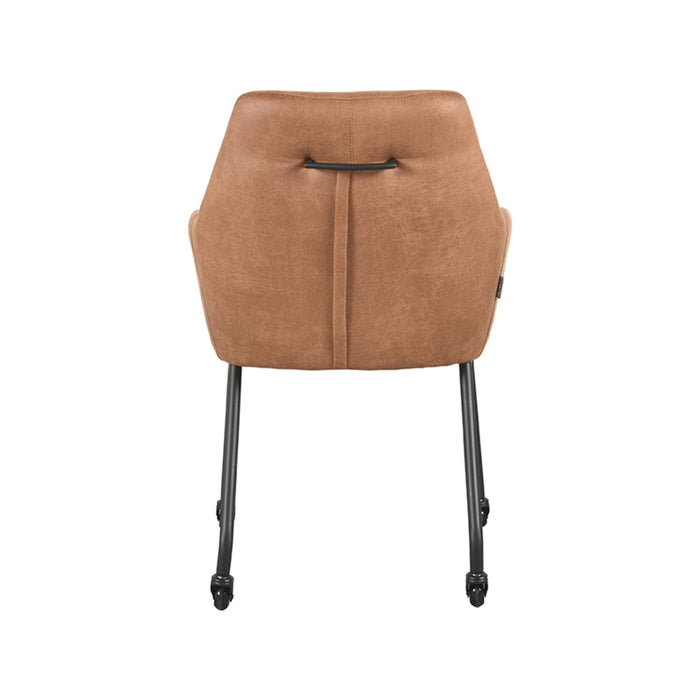 Eetkamerstoel Lenny - Cognac - Microfiber