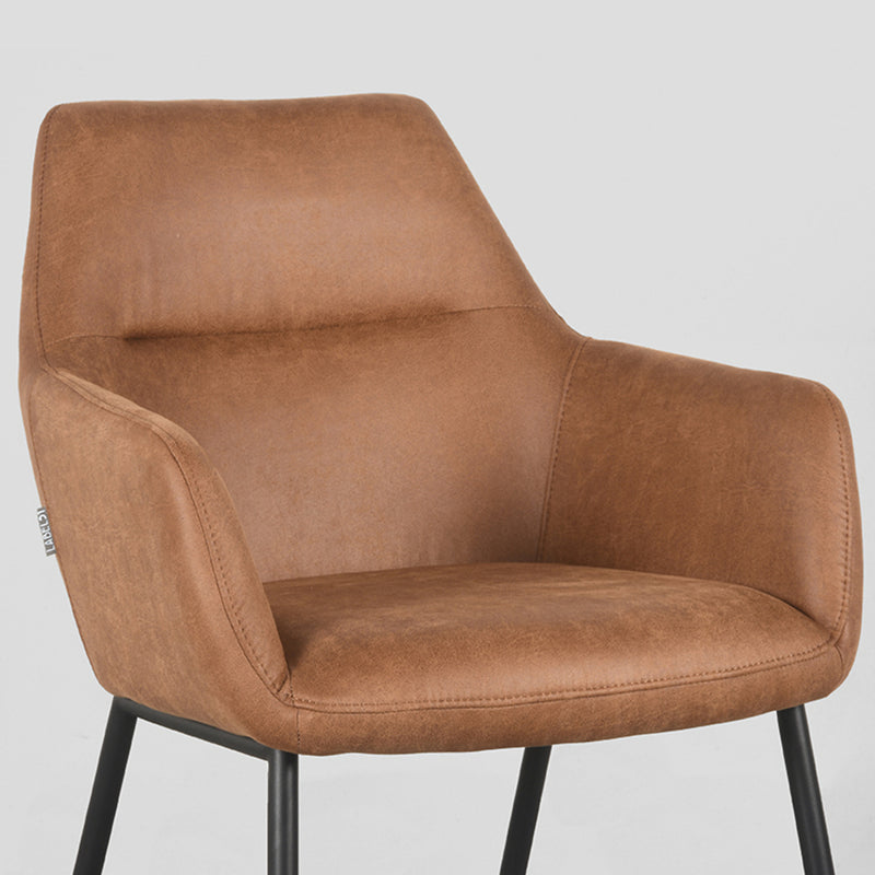 Eetkamerstoel Lenny - Cognac - Microfiber