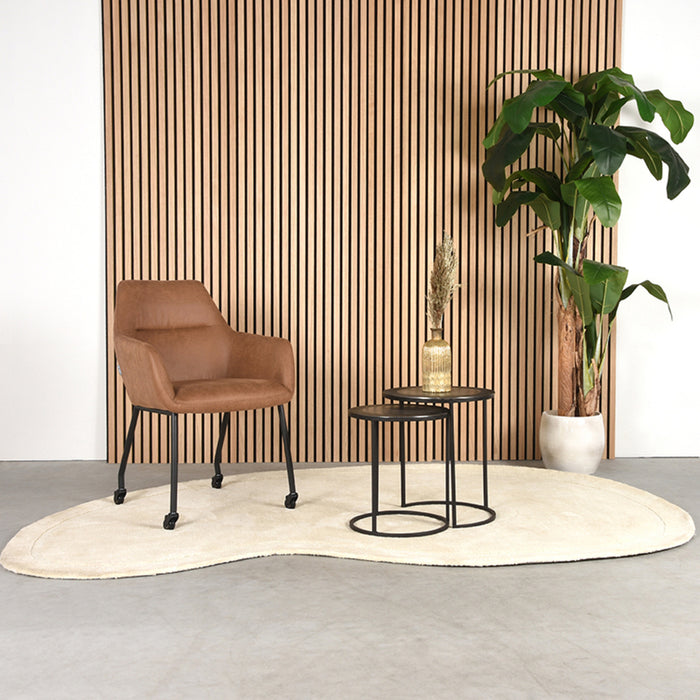 Eetkamerstoel Lenny - Cognac - Microfiber