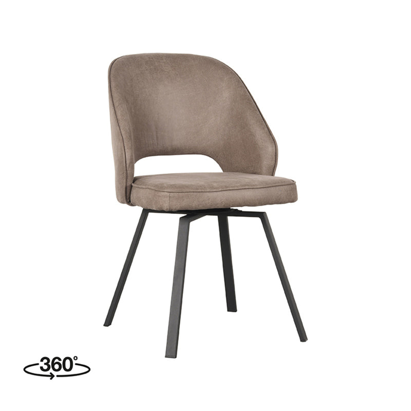 Eetkamerstoel Lewis | Taupe | Microfiber