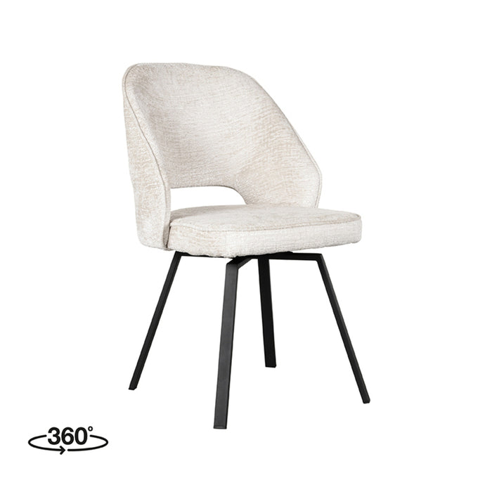 Eetkamerstoel Lewis | Crème | Fluweel