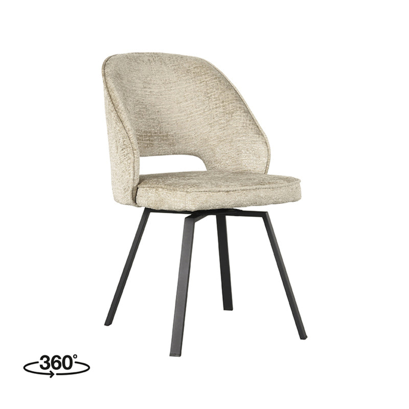 Eetkamerstoel Lewis | Beige | Fluweel