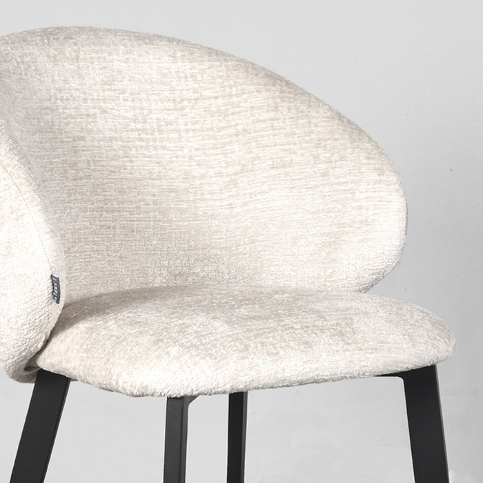 Eetkamerstoel Logan - Crème - Fluweel