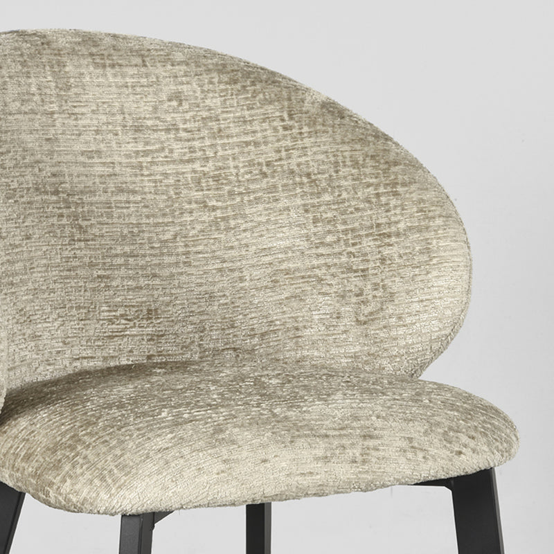 Eetkamerstoel Logan - Beige - Fluweel