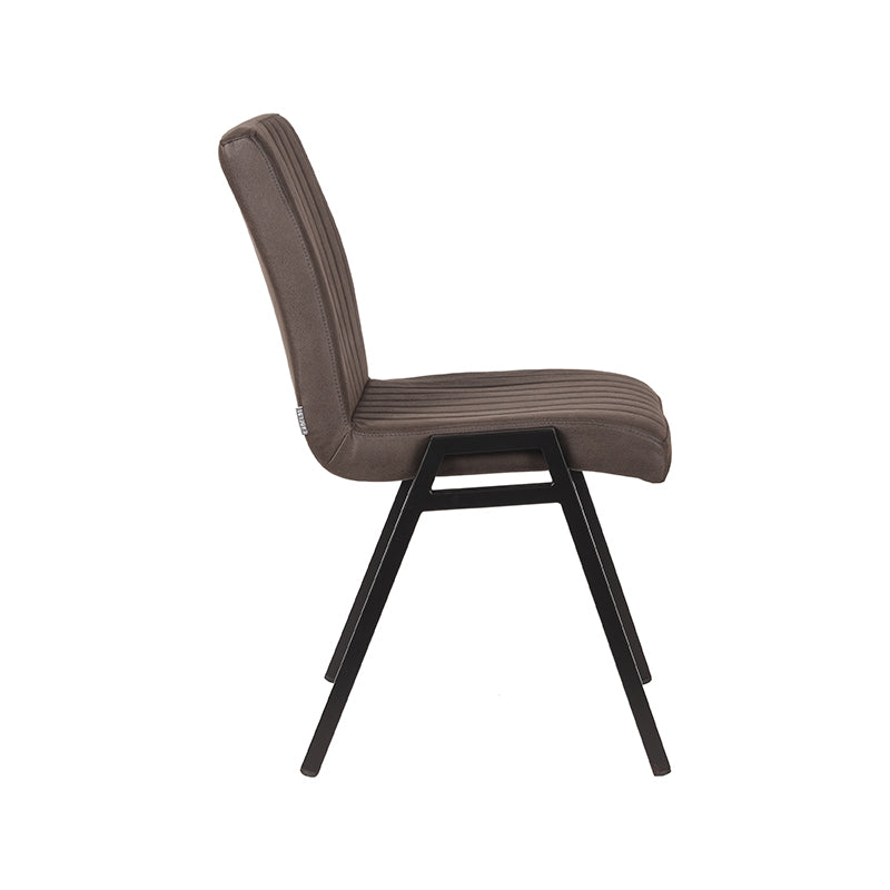 Eetkamerstoel Matz - Antraciet - Microfiber