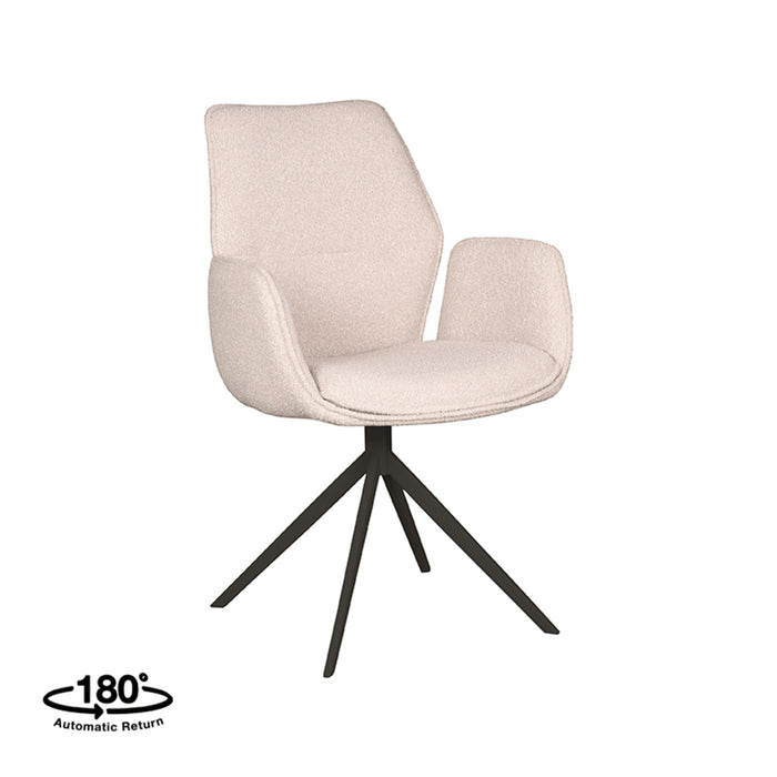 Eetkamerstoel Mellow | Naturel | Zwart onderstel