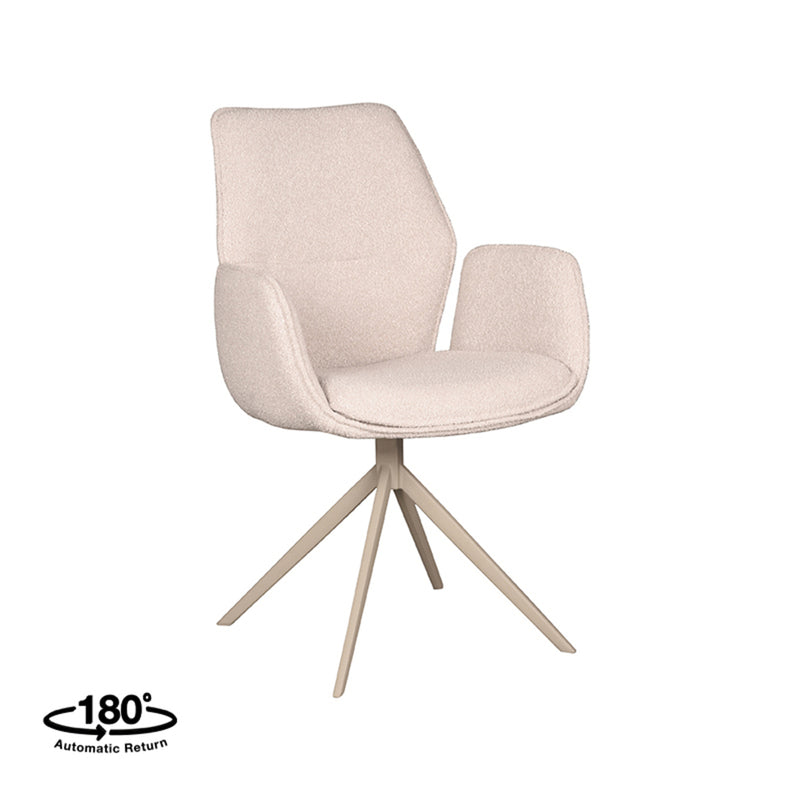 Eetkamerstoel Mellow | Naturel | Taupe onderstel
