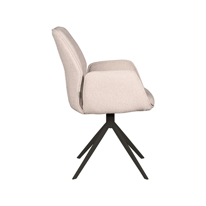 Eetkamerstoel Mellow | Naturel | Zwart onderstel