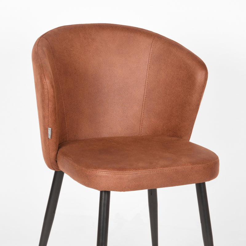 Eetkamerstoel Wave | Cognac | Microfiber