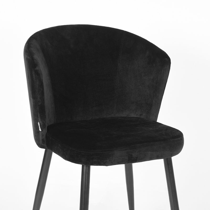 Eetkamerstoel Wave | Zwart | Fluweel
