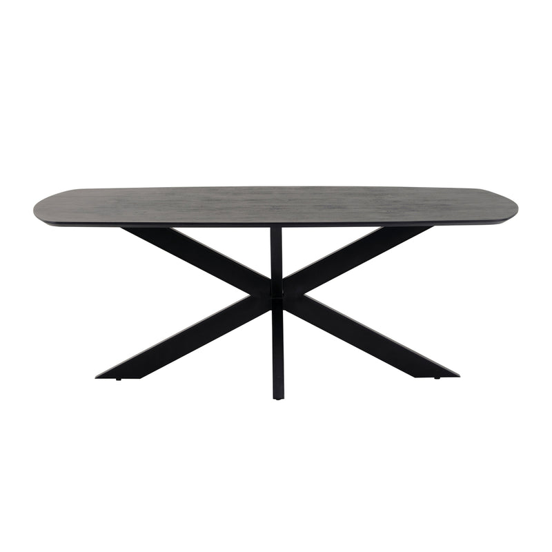 Eettafel Akagi Black | Mangohout | Deens ovaal | Matrixpoot | 180cm