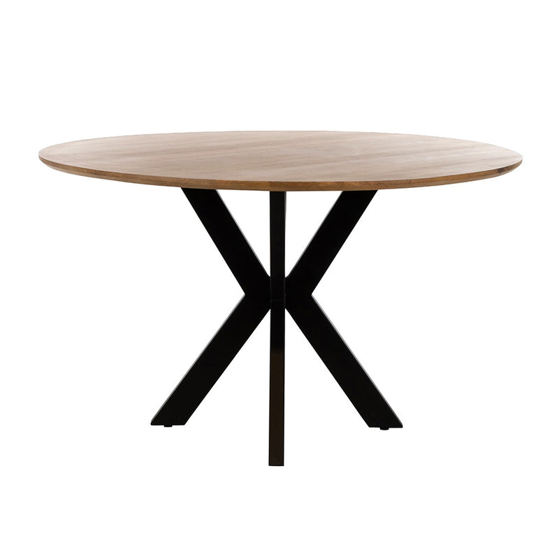 Eettafel Tokio | Massief Mangohout - Smooth Natural - Gelakt | Eetkamertafel Ø130, Mango