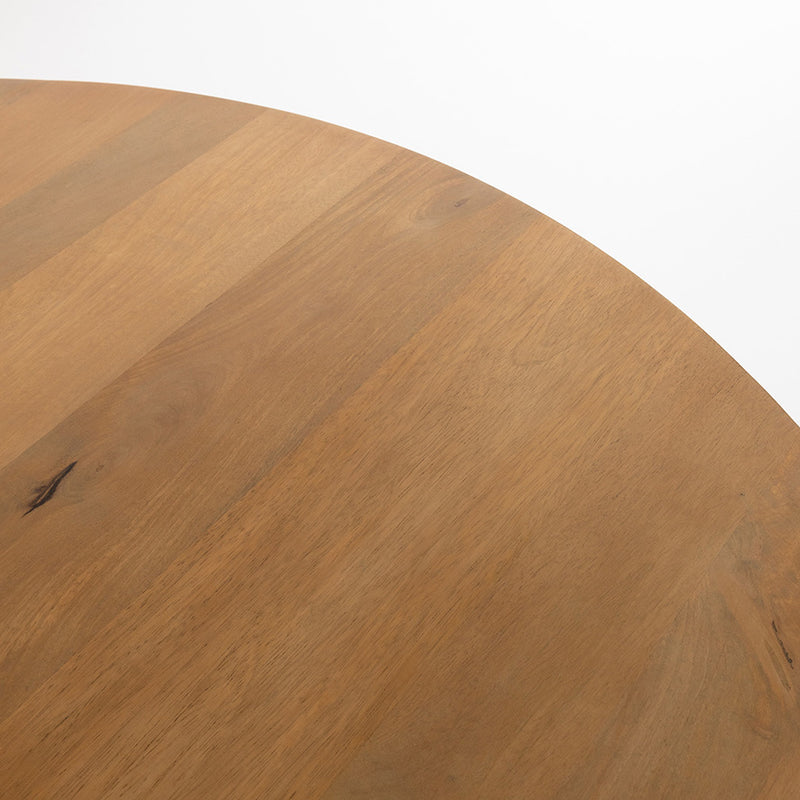 Eettafel Tokio | Massief Mangohout - Smooth Natural - Gelakt | Eetkamertafel Ø130, Mango