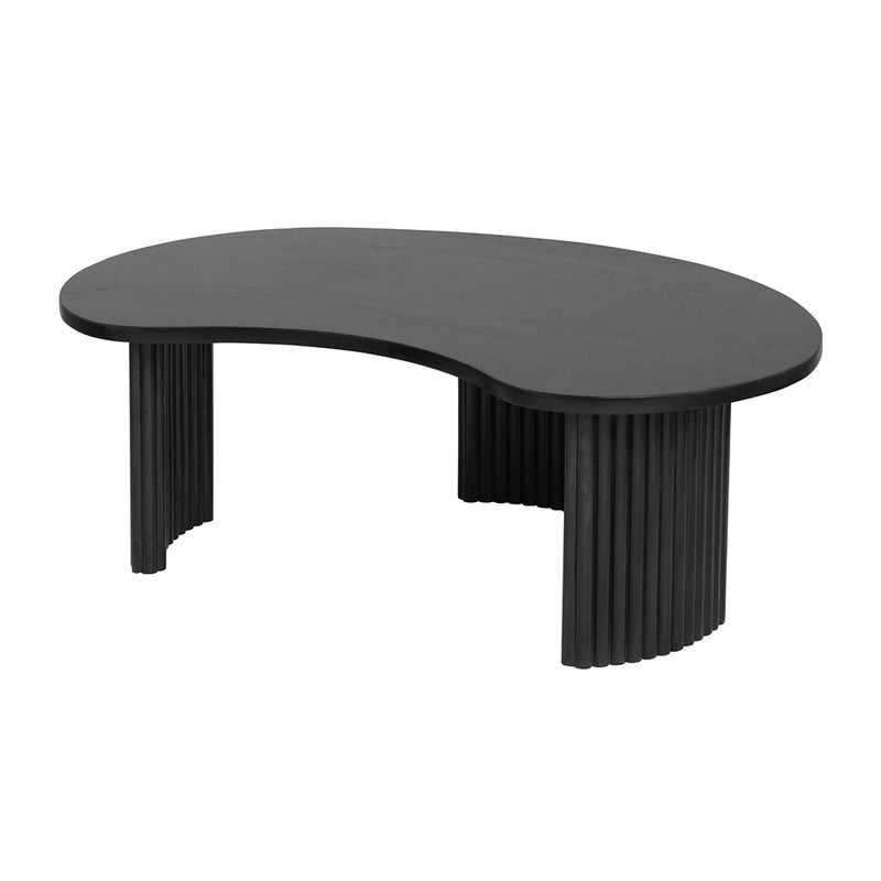 Firenze | Massief Mangohout - Black - Gelakt | salontafel 125, boon vorm,