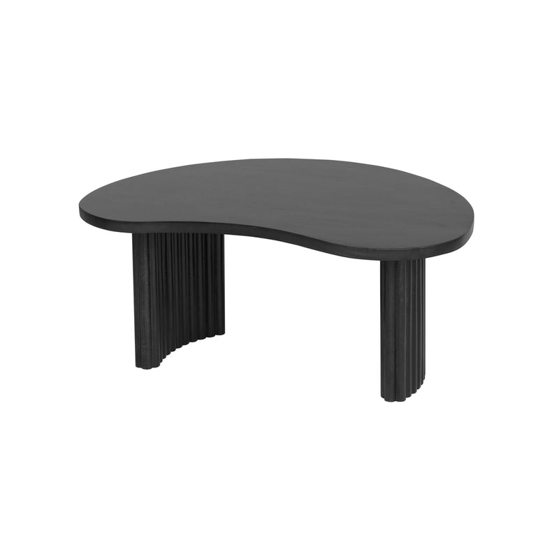 Firenze | Massief Mangohout - Black - Gelakt | 100 x 10 cm | salontafel 85, boon vorm,
