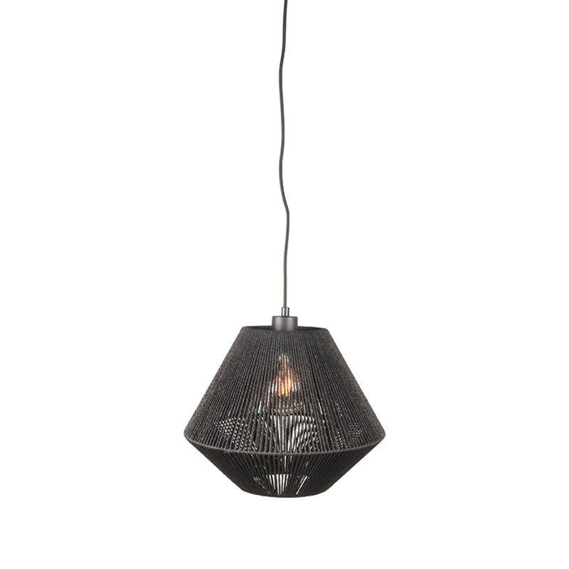 Hanglamp Ibiza | Jute | Zwart 1 Lichts