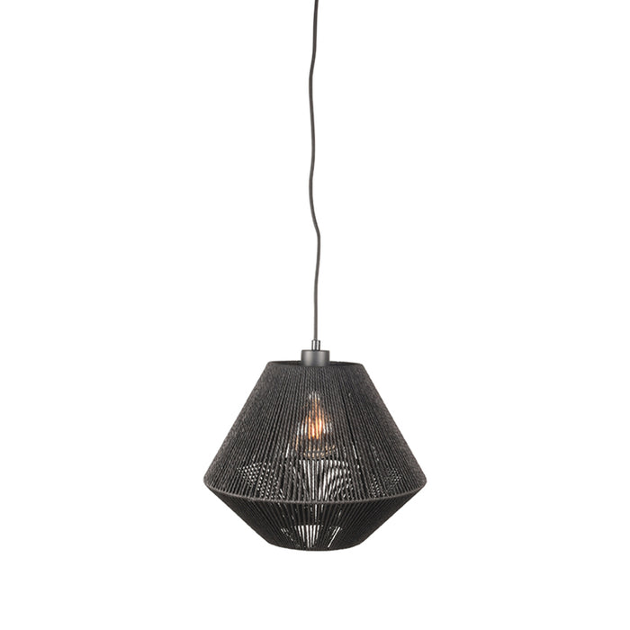 Hanglamp Ibiza | Jute | Zwart 1 Lichts