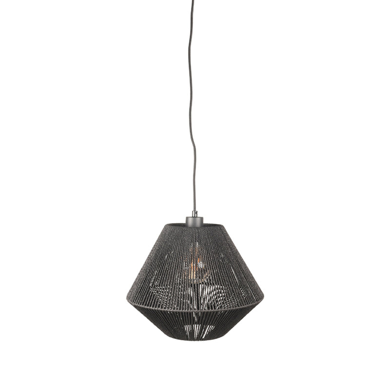 Hanglamp Ibiza | Jute | Zwart 1 Lichts