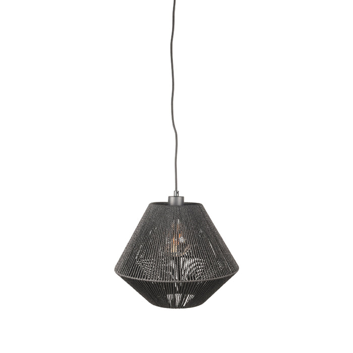 Hanglamp Ibiza | Jute | Zwart 1 Lichts