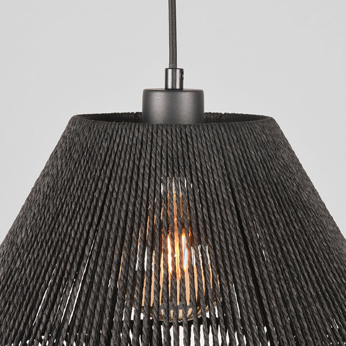 Hanglamp Ibiza | Jute | Zwart 1 Lichts