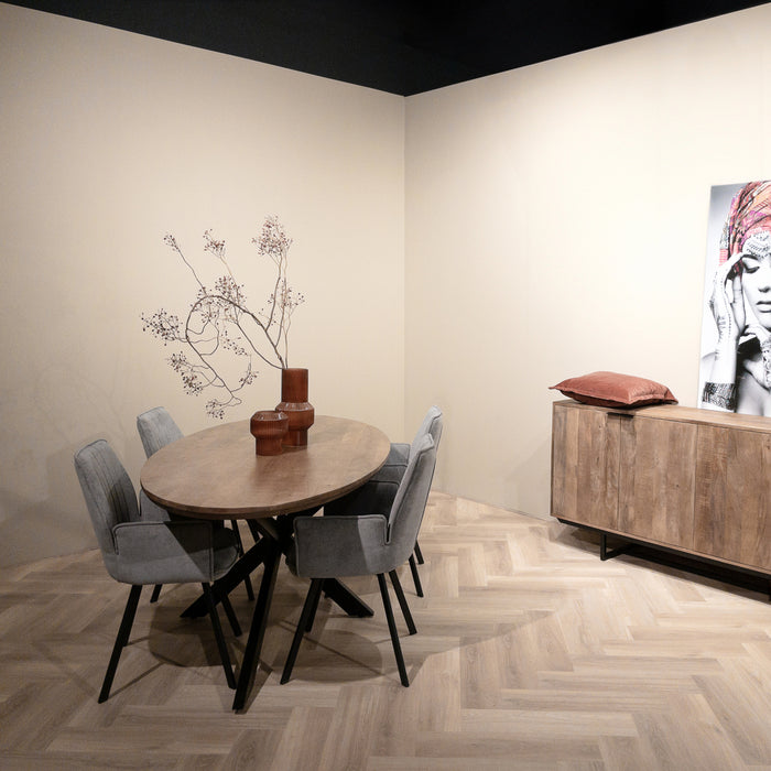 Eettafel Jesper | Mangohout | Ovaal | Matrixpoot | 210cm