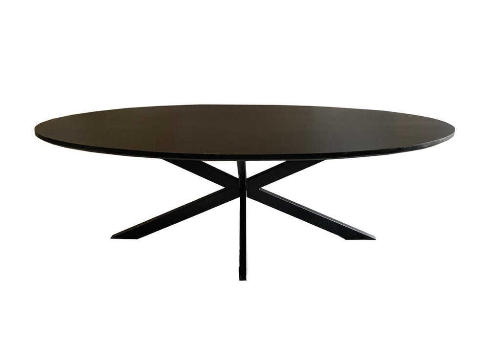 Eettafel Jesper Black | Mangohout | Ovaal | Matrixpoot | 240cm