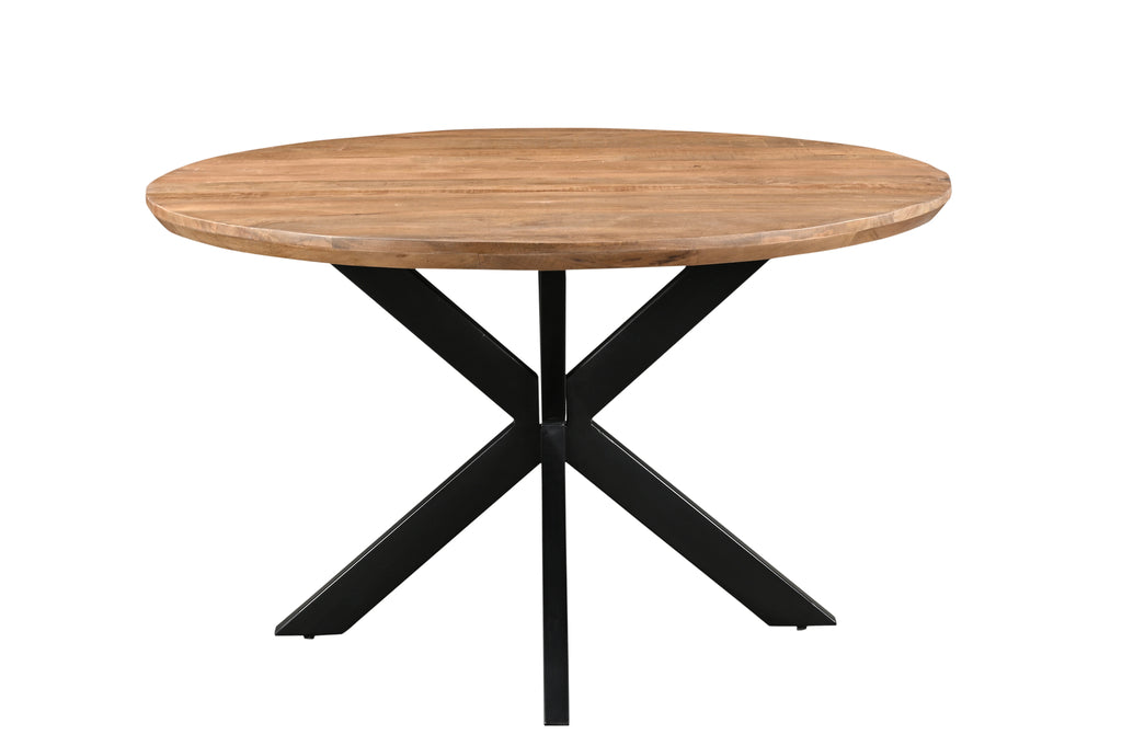 Eettafel Jesper | Mangohout | Rond | Matrixpoot | 130cm