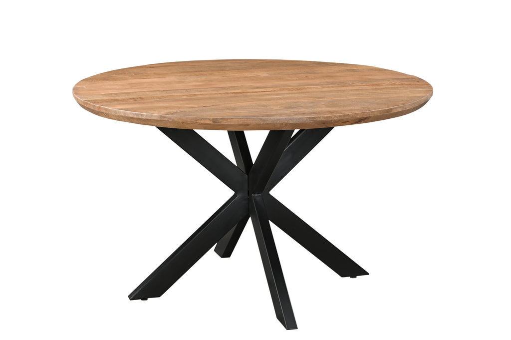 Eettafel Jesper | Mangohout | Rond | Matrixpoot | 130cm