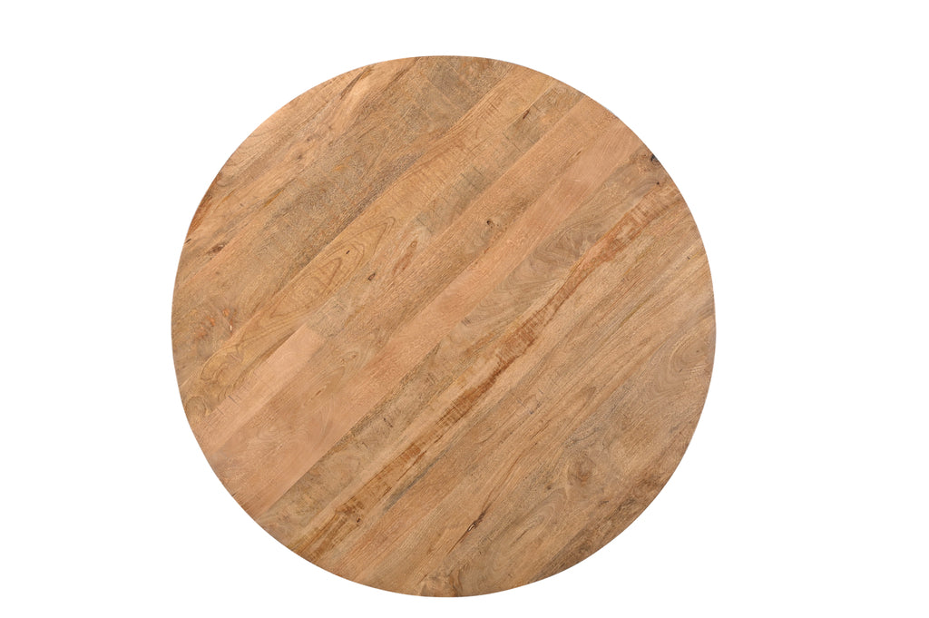 Eettafel Jesper | Mangohout | Rond | Matrixpoot | 130cm