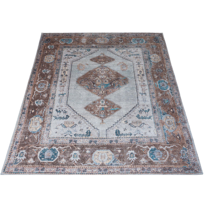 Vloerkleed Karaca Blue/Brown 06 - 70 x 140 cm