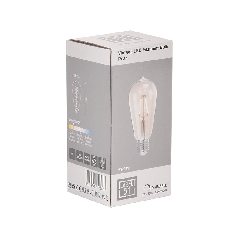 Lichtbron Led | Glas | Kooldraadlamp Peer