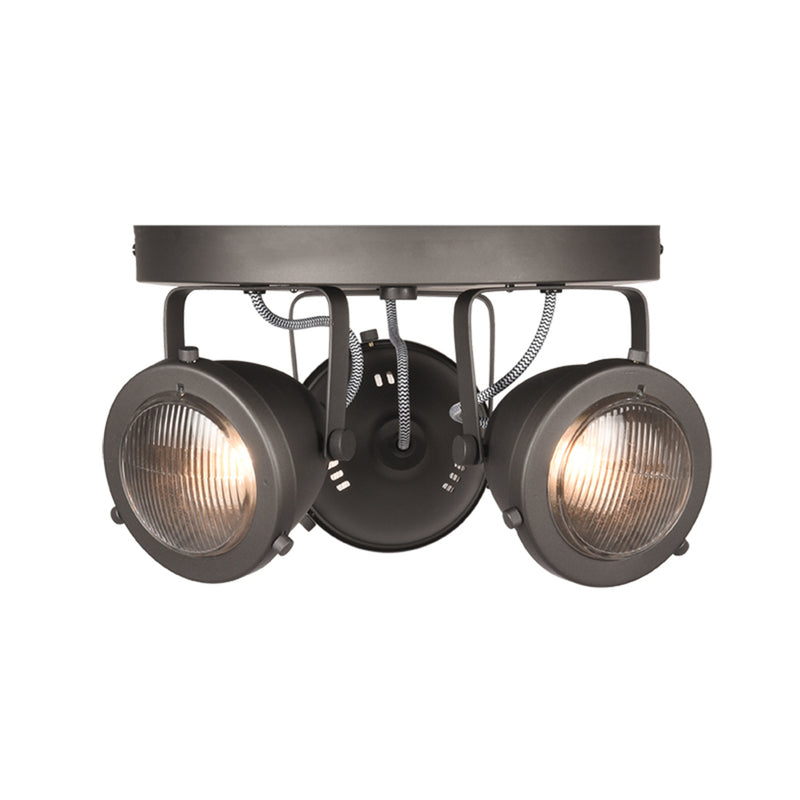 Spot Moto | Metaal | led Burned Steel 3 Lichts
