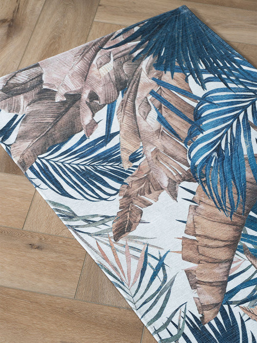 Vloerkleed Palm Blue 70 x 140 cm