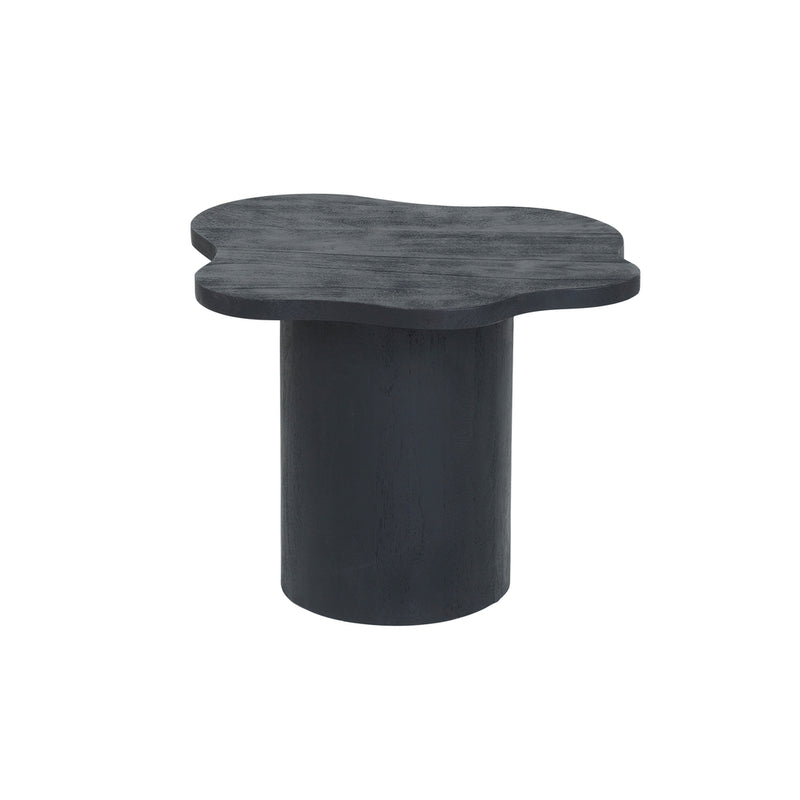 Fiore | Massief Mangohout - Zwart - Gelakt | bijzettafel 65, Black
