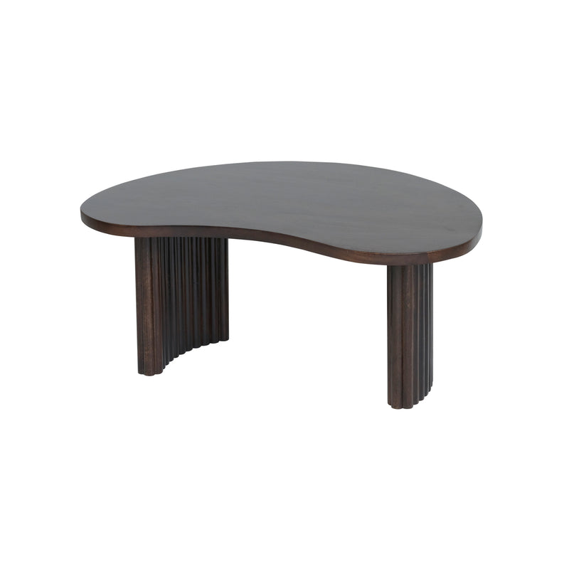Firenze | Massief Mangohout - Brown Walnut - Gelakt | 85 x 37 cm | salontafel , boon vorm