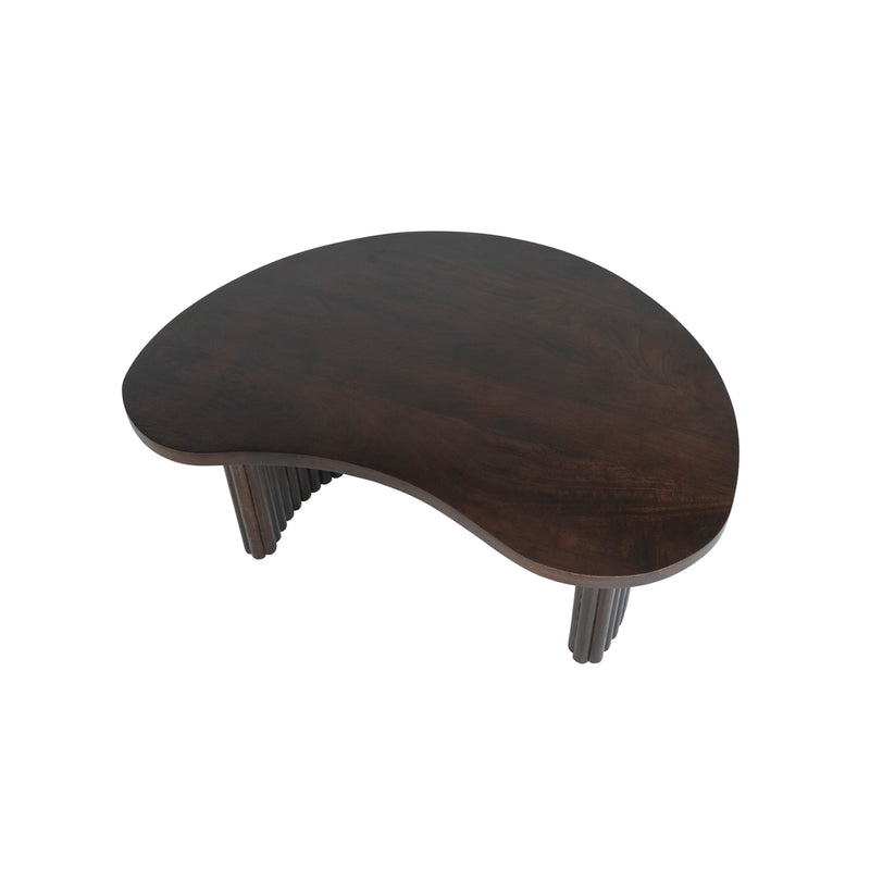 Firenze | Massief Mangohout - Brown Walnut - Gelakt | 85 x 37 cm | salontafel , boon vorm