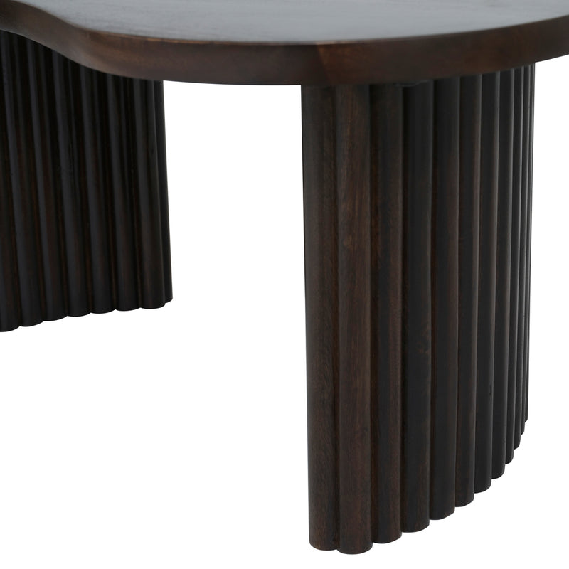 Firenze | Massief Mangohout - Brown Walnut - Gelakt | 85 x 37 cm | salontafel , boon vorm