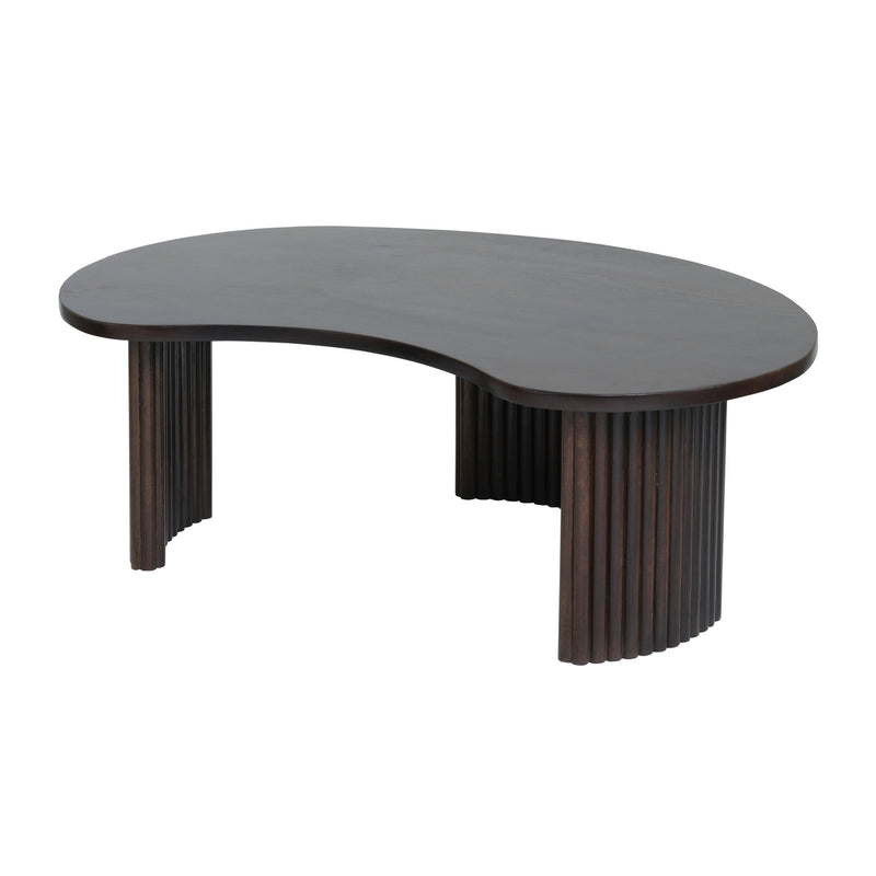 Firenze | Massief Mangohout - Brown Walnut - Gelakt | 125 x 43 cm | salontafel , boon vorm