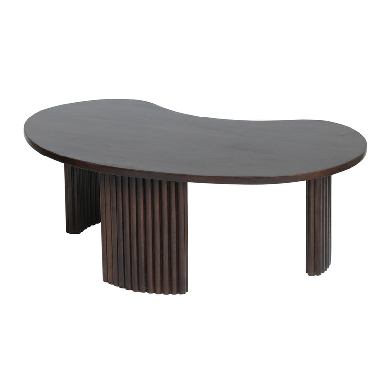 Firenze | Massief Mangohout - Brown Walnut - Gelakt | 125 x 43 cm | salontafel , boon vorm