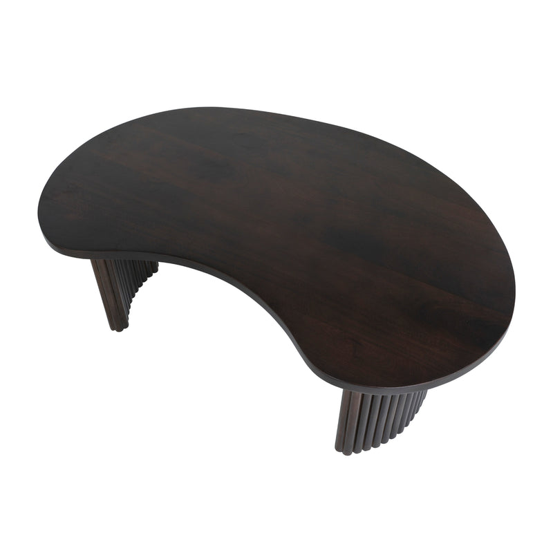 Firenze | Massief Mangohout - Brown Walnut - Gelakt | 125 x 43 cm | salontafel , boon vorm