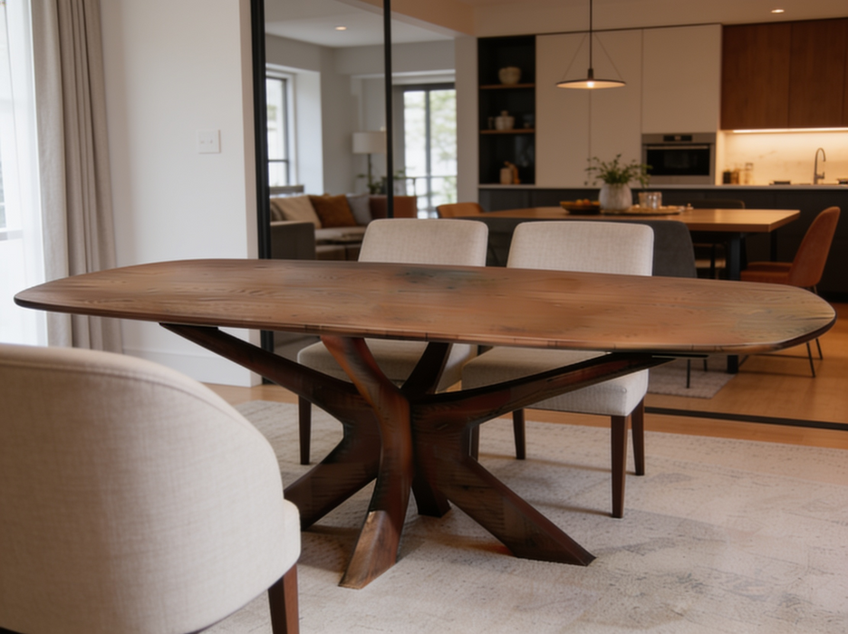 Eettafel Montreaux | Hardhout | Deens ovaal | Ypsilonpoot